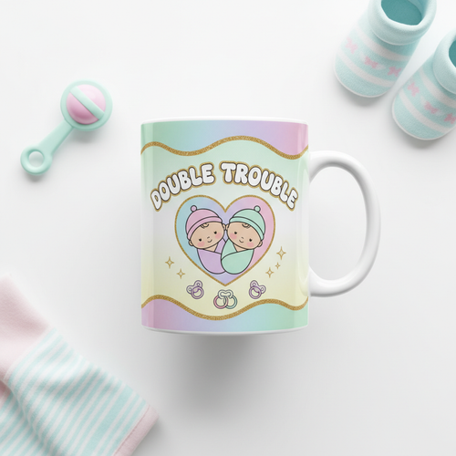 Twins cup design printable PNG mockup